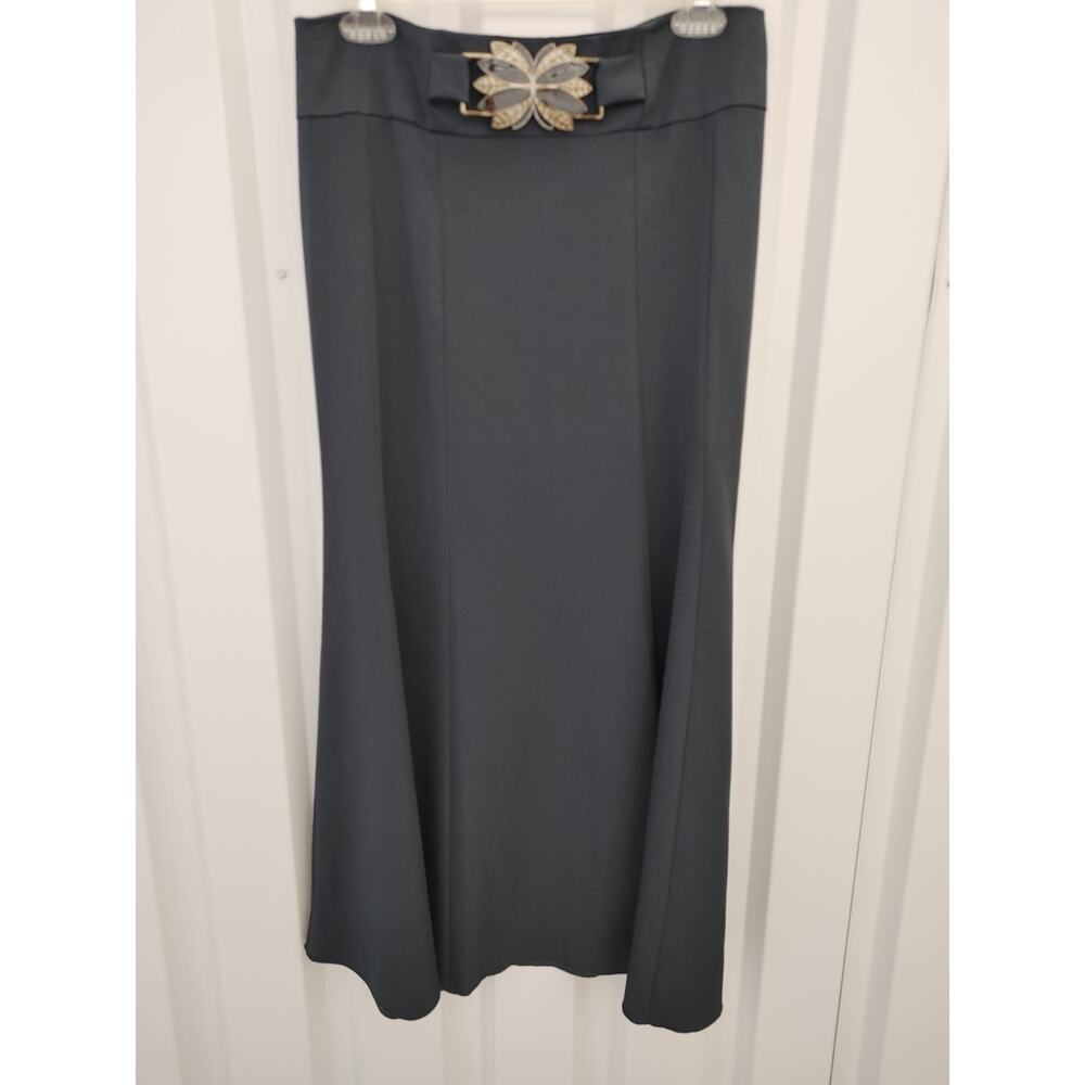 Avenue Maxi Skirt Belted Large Navy Blue